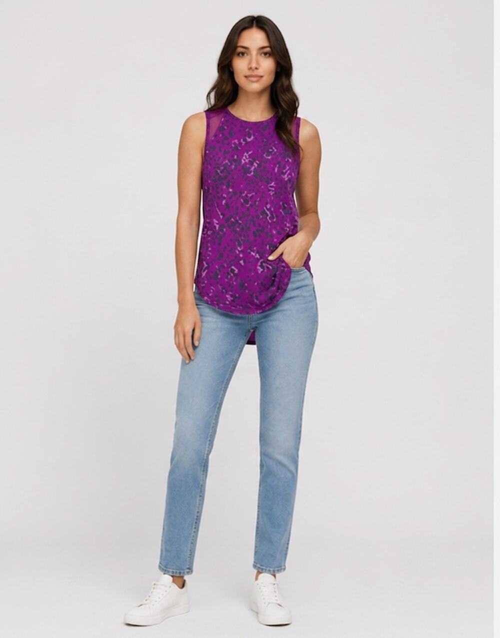 Lululemon Purple Animal Print Mesh Activewear Tank Top Women